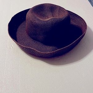 GH Bass straw hat - dark brown packable